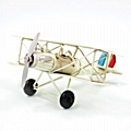 Vintage αεροπλάνο διπλάνο λευκό - 16 εκ.