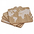Σετ ξύλινα σουβέρ - Παγκόσμιος χάρτης 4 τεμ. 