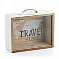 Ξύλινος κουμπαράς βαλίτσα travel fund