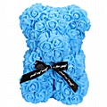 Αρκουδάκι από τεχνητά τριαντάφυλλα γαλάζιο - 25 εκ. 