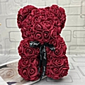 Αρκουδάκι από τεχνητά τριαντάφυλλα μπορντό - 25 εκ. 