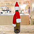 Χριστουγεννιάτικο σετ σκουφάκι Άγιου Βασίλη και κασκόλ για μπουκάλι