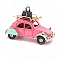 Ρετρό ροζ μεταλλικό αυτοκίνητο 2CV - 10 εκ.