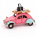 Ρετρό ροζ μεταλλικό αυτοκίνητο 2CV - 10 εκ.