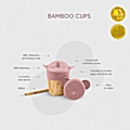 Ποτήρι bamboo με καλαμάκι - Ροζ 180ml | Citron