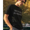 T-shirt Sorry που άργησα - ανδρικό μαύρο
