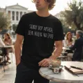 T-shirt Sorry που άργησα - ανδρικό μαύρο